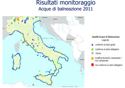 Italia: Rapporto 2012 sulle acque di balneazione