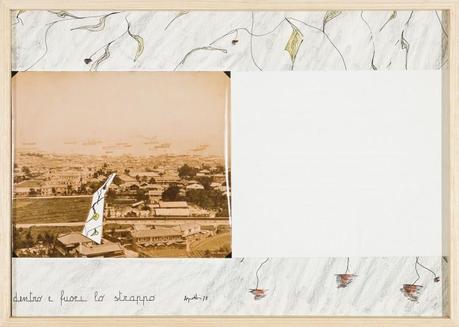 Dentro e fuori lo strappo, 1978, fotografia e tecnica mista su carta, 44,5 x 63,5 cm, courtesy Galleria Milano, Milano