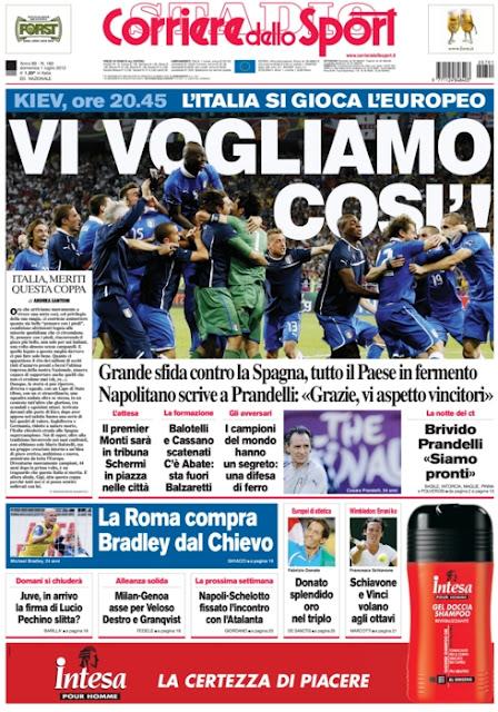 Italia - Spagna la sfida sui giornali