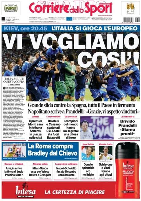 FOTO – Ecco le prime pagine del Corriere dello Sport,Gazzetta e Tuttosport