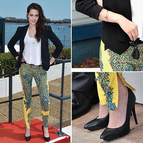 Festival di Cannes:pantaloni a stampa floreale per Kristen Stewart