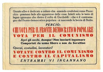 PINOCCHIO anticomunista - elezioni del 1948 PINOCCHIO anticomunista - elezioni del 1948