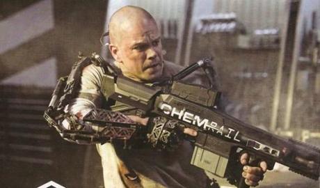 Che arma per Matt Damon nella prima foto ufficiale di Elysium di Neill Blomkamp