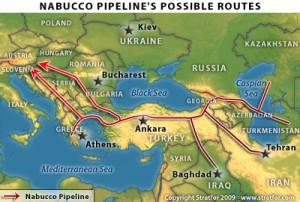 Ipotetici tragitti del Nabucco