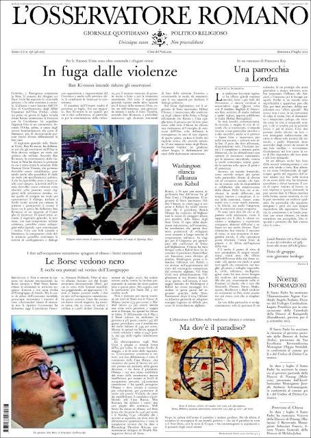 Prime pagine giornali: domenica 8 luglio 2012