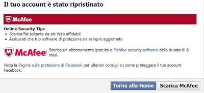 Malware checkpoint e scansione account facebook
