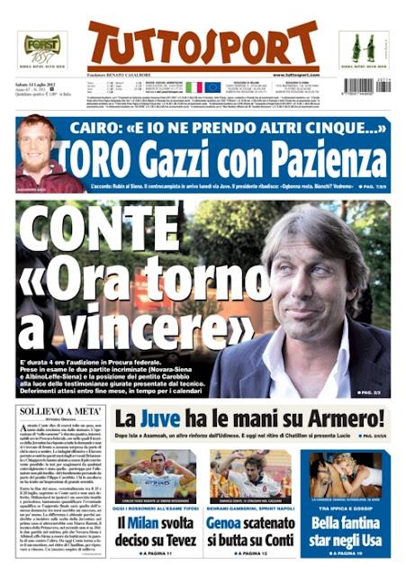 Prime pagine giornali: sabato 14 luglio 2012