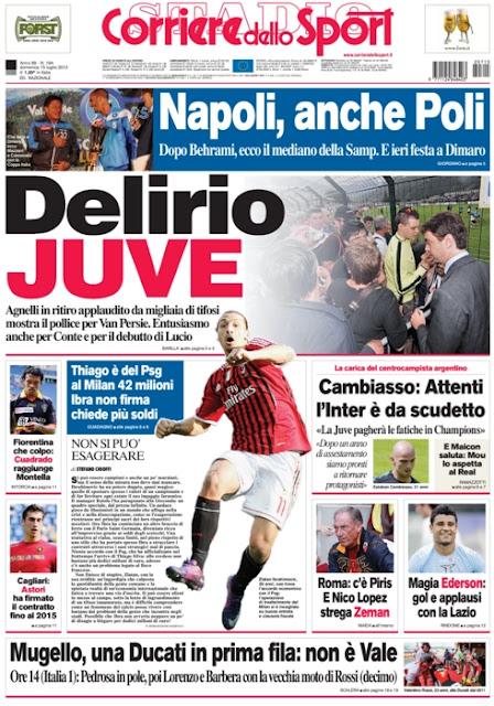 Prime pagine giornali: domenica 15 luglio 2012