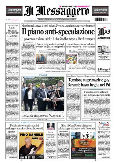 Prime pagine giornali: domenica 15 luglio 2012