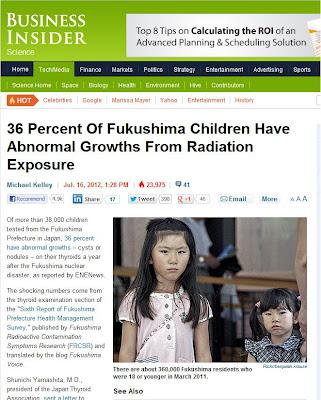 Il 36% dei bambini di Fukushima hanno crescite anomale da esposizione a radiazioni
