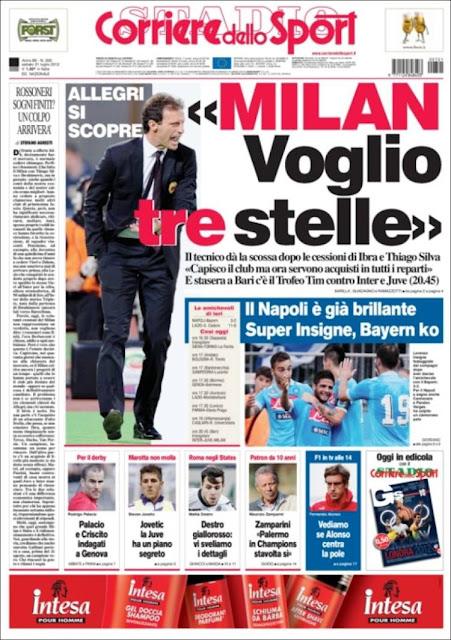 Prime pagine giornali: sabato 21 luglio 2012