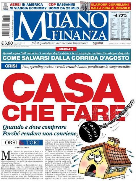 Prime pagine giornali: sabato 21 luglio 2012