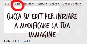 clicca su edit per modificare immagine