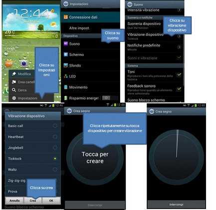 Galaxy S3 : Come creare vibrazione personalizzata per suoneria o notifica : Guida, Istruzioni