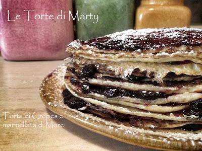 Torta di Crepes con BarbaMarmellata di More