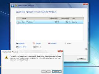 Formattare e installare Windows 7