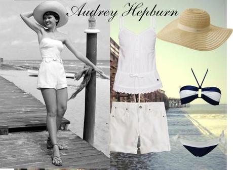 Audrey Hepburn- the beach