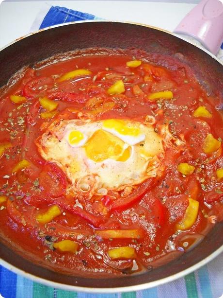 Shakshuka - poached eggs in tomato sauce