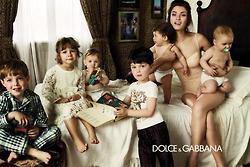 Bianca Balti and Enrique Palacios for Dolce & Gabbana Baby adv campaign