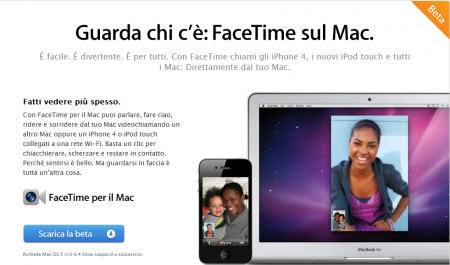 FaceTime per Mac disponibile al download