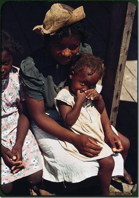 Bayou Bourbeau plantation, a Farm Security Administration cooperative. Vicinity of Natchitoches, Louisiana, August 1940. Reproduction from color slide. Photo by Marion Post Wolcott. Prints and Photographs Division, Library of Congress