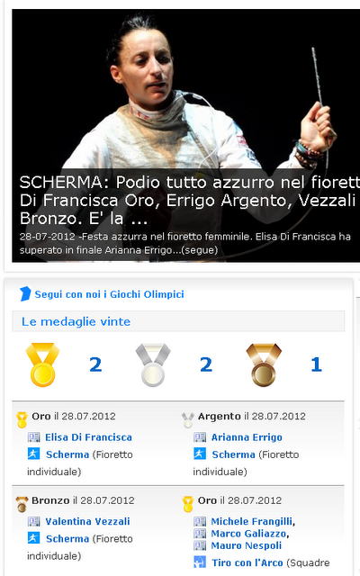 Olimpiadi Londra 2012: i siti con tutte le medaglie vinte e tutte le gare Olimpiadi Londra 2012: i siti con tutte le medaglie vinte e tutte le gare