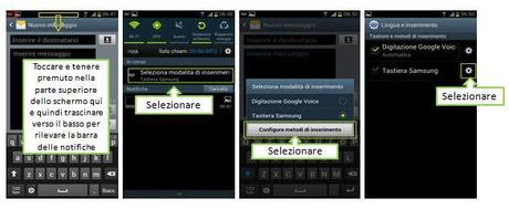 Come cambiare lingua di inserimento testo per SMS, E-Mail sul Galaxy S3, GT-I9300?