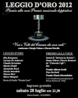 Leggio d'oro 2012 - Premio Nazionale Doppiatori: i vincitori