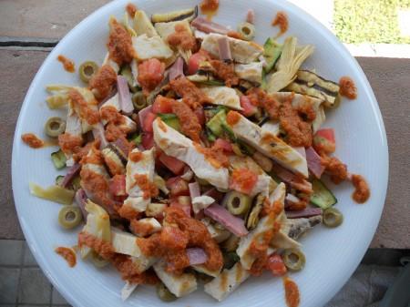 Ricetta insalata di pollo e verdure grigliate