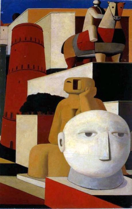 Milano mostre arte, Salvatore Fiume, Via Raffele Carrieri, 1948, olio su tela, cm 76x48