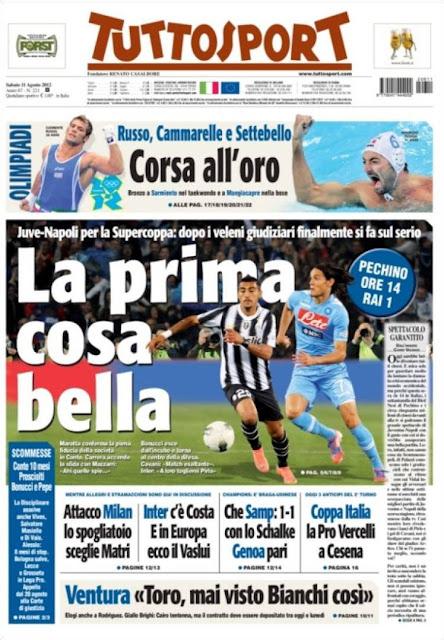 Prime pagine giornali: domenica 12 agosto 2012