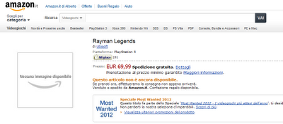 Rayman Legends su Playstation 3 ? Secondo Amazon Italia, si
