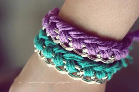 Summer trend 2012: braccialetti in cotone colorato e catena