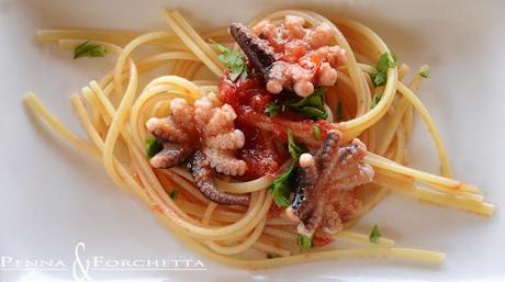 Pasta con i polipetti - Pasta with baby octopus