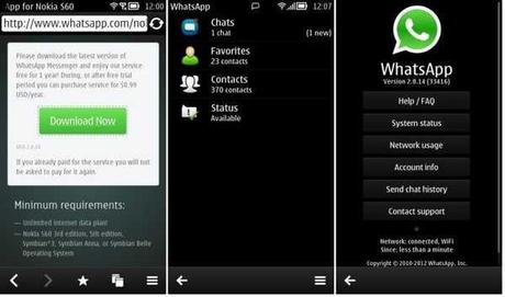 WhatsApp Nokia Symbian – Aggiornamento v2.8.14 Download Gratis