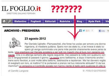 Il Foglio.It: misoginia e istigazione al femminicidio