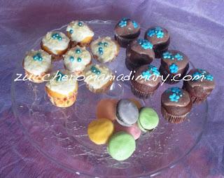 Mini-cupcakes e macaron!