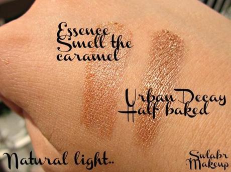 Essence Pigments – 02 Smell the Caramel: dupe of Urban Decay Eyeshadow – Half Baked? + Flying Thoughts