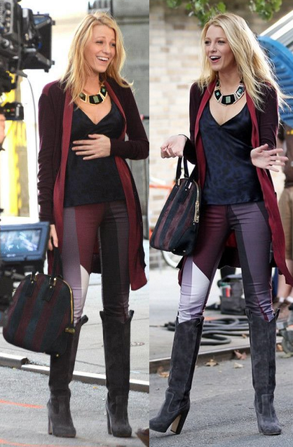 MODA | Blake Lively sfoggia la Orchard bag Burberry sul set di Gossip Girl