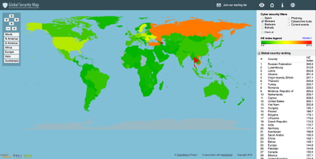 Diffusione dei server di malware a livello mondiale (fonte: 