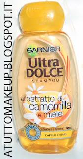 Shampoo a confronto: review Shampoo Esselunga Linea Natura per capelli delicati e Garnier Ultra Dolce all'estratto di Camomilla e Miele