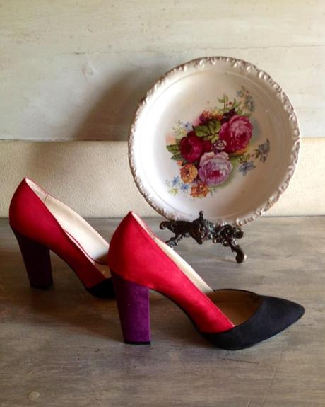smilingischic shoes Zara tre colori nero viola rosso con tacco largo a punta New in….. Shoes!