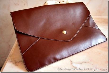 oasap envelope clutch coffee