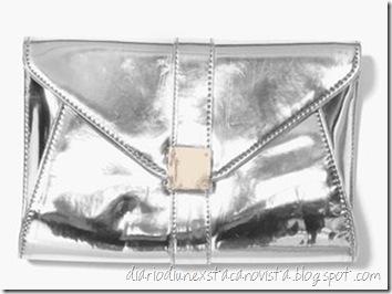 nasty gal silver metal clutch