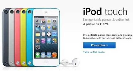 Pre ordine iPhone 5 : Al momento disponibile solo il nuovo iPod Touch prezzo e data spedizione