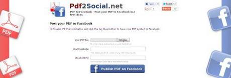 Pdf2Social - un pratico servizio per pubblicare documenti PDF su Facebook