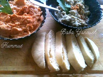 Hummus e Baba Ganoush con tahina fatta in casa