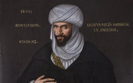 Portrait of Abd el-Ouahed ben Messaoud ben Mohammed Anoun, ambassador to England from the King of Barbary (Morocco), unknown artist, England, c. 1600.