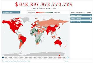 Mappa del debito pubblico nel mondo