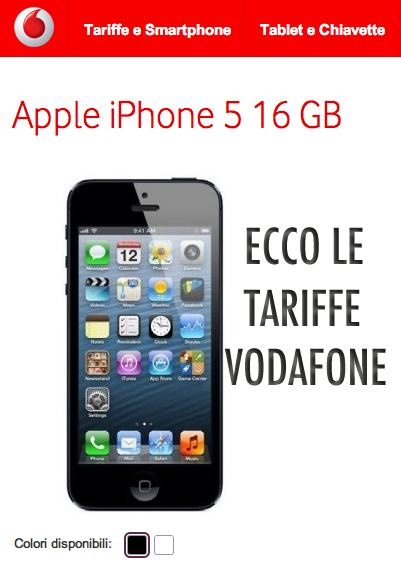 iPhone 5 : Ecco i prezzi comunicati da Vodafone